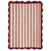Image de Tapis de salon en laine à rayure - rouge d'orage 200x290