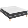Image de Ensemble Bultex SMART REPAIR + Sommier confort ferme vigoroso deco + pieds 160x200 Jersey Gris foncé Mousse