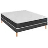 Image de Ensemble Bultex RECOVERY + Sommier confort ferme vigoroso deco + pieds 160x200 Jersey Gris foncé Mousse