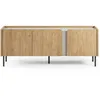 Image de Meuble TV 3 portes décor chêne et vert 140 cm - Ingo