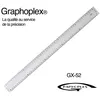 Image de Graphoplex - Règle transparente 2 biseaux + bosselage 50 cm