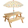 Image de Table pique-nique en pin FUN HOUSE Fruitys avec parasol pour enfant - Multicolore/Orange