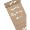 Image de Chemin de table - Baptême - Jute floqué blanc - 28 cm x 5 m - Naturel - Intérieur