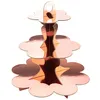 Image de Présentoir en carton - JOUR DE FETE - Rose Gold Métallisé - 3 étages - 34 cm - Montage facile