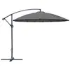 Image de Parasol Déporté Pagode - Diamètre 300 Cm - Aluminium - Toile Grise