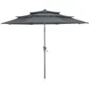 Image de Parasol - PROLOISIRS - Droit Aluminium 300 cm - Inclinable Manivelle - Gris - Rond