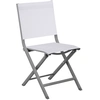 Image de Chaise Pliante - Thema - Aluminium Époxy Gris - Toile Tpep Chiné Blanc