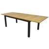 Image de Table Extensible - Madagascar - Aluminium Graphite - Teck Fsc 100% - Allonge Papillon - 180/260 X 100 Cm