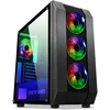 Image de Spirit Of Gamer -   Rogue Vi - Boitier Pc Gamer Atx / Matx / Itx   Façade Et Paroi En Verre Trempé   4 Ventilateurs Led - Black