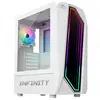 Image de Spirit of gamer infinity artic (blanc) - boîtier moyen tour blanc avec rétroéclairage argb. Conçu pour les gamers exigeants, ce boîtier offre un design élégant, un espace optimal pour les composants et un système de refroidissement efficace. 3700104427822