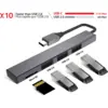 Image de Hub En Aluminium Type-c: 3 Ports En Usb2.0, 1 Port Microsd, Ultra Design, Idéal Pour Laptop Et Tablette