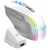 Image de Souris sans fil avec socle de recharge - Blanche - Gaming - ELITE-M50 - LED - Personnalisable - Boutons programmables