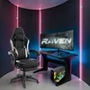 Image de Siège Gaming - SPIRIT OF GAMER - RAVEN - Tissu et Velours - Réglable en Hauteur - Repose Pied Escamotable