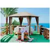 Image de Tonnelle de jardin avec rideaux evora - l. 300 x l. 300 cm - marron
