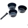 Image de LAGUIOLE CUISSON - Set de 3 casseroles noir amovible 16/18/20cm - Alizée