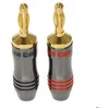 Image de Fiches Bananes - Real Cable B7210-2C/4PCES - Plaqué Or - Vissables/Soudables - 2 Rouges 2 Noires