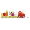 Image de Train à tirer - Janod - JURATOYS - 3 wagons - 16 pièces - Jouet en bois
