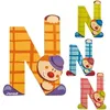 Image de JANOD Lettre décorative Clown N en bois