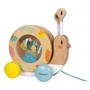 Image de Escargot en Bois à Promener 12 mois - Jouet en Bois avec Xylophone et Tambourin - Jouet Éducatif dÉveil Musical - Dès 1 An