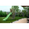 Image de Aire de jeux en bois Zébulon - Chalet-Jardin - avec mur descalade et toboggan