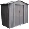 Image de Abri Jardin Métal - Aspect Bois Vieilli 64 - 2,43 M²- Gris