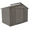 Image de Abri Jardin Métal - Aspect Bois Vieilli 9363 - 5,44 M²- Gris