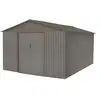 Image de Abri Jardin Métal - Aspect Bois Vieilli 1014 - 13,51 M²- Gris