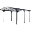 Image de Carport - CHALET & JARDIN - Couv’voiture 35 - En aluminium - Gris - 1 véhicule - Toit en polycarbonate anti-UV