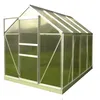 Image de Serre De Jardin En Polycarbonate 4,75 M² - Avec Ouverture Toit Auto - Aluminium Naturel