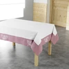 Image de Nappe Brodée "bonheur" 140x240cm Rose