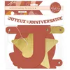 Image de Guirlande de lettres - JOUR DE FETE - Joyeux Anniversaire - 3 m - Couleur Terracotta - Étoiles dorées