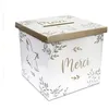Image de Urne de cérémonie - 31236 - Colombe Merci - Blanc et doré - Carton 20×20×20 cm
