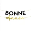 Image de GUIRLANDE LETTRES CARTON BONNE ANNÉE 2M NOIR OR