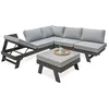 Image de Salon de jardin dangle NEWYORK 5/6 places en aluminium - GRIS ANTHRACITE