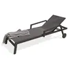 Image de Bain de soleil multi-positions IBIZA en aluminium et textilène - GRIS ANTHRACITE