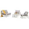 Image de Salon bas de jardin - Blanc - Aluminium - 5 places - Ibiza