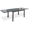 Image de Table De Jardin - Gris Anthracite - Aluminium / Plateau En Verre - 135/270 X 90 Cm - Tolede