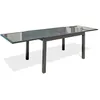 Image de Table de jardin - Gris anthracite - Aluminium / plateau en verre - 135/270 x 90 cm - Tolede