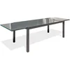 Image de Table De Jardin - Gris Anthracite - Aluminium / Plateau En Verre - 200/300 X 100 Cm - Tolede