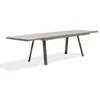 Image de Table de jardin STOCKHOLM (200/300x96 cm) en aluminium et céramique avec rallonge intégrée - GRIS ANTHRACITE