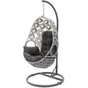 Image de Balancelle de jardin SAMOA en résine tressée avec coussin gris anthracite - ECRU