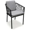 Image de Fauteuil en aluminium et corde - Gris anthracite - PILAT