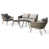 Image de Salon bas de jardin CAPRI 4 places en corde tissée taupe et acier - GRIS ANTHRACITE