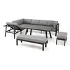 Image de Salon de jardin ANTALYA 9 places en aluminium - GRIS ANTHRACITE