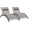 Image de Lot De 2 Bains De Soleil "cloé" 170cm Gris