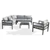 Image de Salon de jardin dangle 6 places en aluminium - Gris anthracite - BEAUBOURG