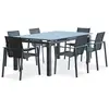 Image de Ensemble Table De Jardin Extensible & 6 Fauteuils "miami" 180-240cm Gris Anthracite