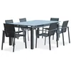 Image de Ensemble repas de jardin 6 places en aluminium - Gris anthracite - ALU-MIAMI