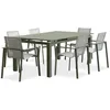 Image de Lot composé dune table de jardin + 6 fauteuils - Kaki - Miami - Fauteuils empilables