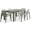 Image de Lot composé d'une table de jardin + 6 fauteuils - kaki - miami - fauteuils empilables